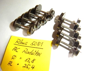 Röwa H0 5081- 8 x AC Wechselstrom-Radsatz -neuw- AC wheel sets - Bild 1 von 1