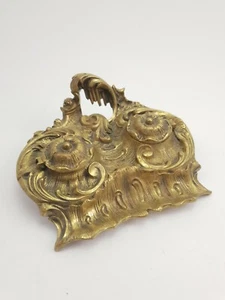 Vintage French Brass Desk Decoration Inkwell - Picture 1 of 9
