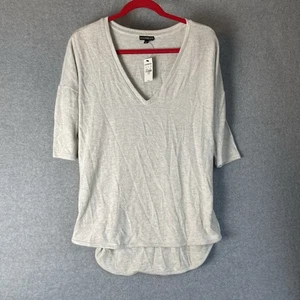New Express Blouse Shirt Off White Light Grey Size Medium Very Soft Rayon Blend - Picture 1 of 9