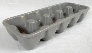 Ceramic Refrigerator Egg Tray, 10 Capacity Holder Keeper, Gray Gloss Finish, Exc - Picture 1 of 6