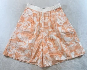 VTG A’Milano Shorts Womens M Orange White High Waisted Hook n Loop Closure 90s - Picture 1 of 20