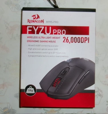 Redragon M995-Pro FYZU Pro Wireless Ultra Light-Weight Gaming Mouse 26K DPI 2.4G - Image 1 of 4