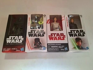 Lote de 4 figuras de acción Star Wars Luke Skywalker/Rey/Kylo Ren & Darth Vador nuevas - Imagen 1 de 5