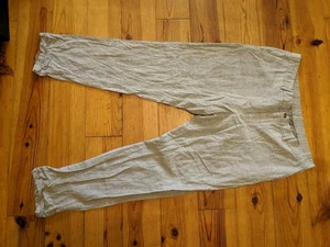 MASSIMO DUTTI MENS GREY LINEN & COTTON BLEND CHINOS TROUSERS VGC W38 L32 - Picture 1 of 10