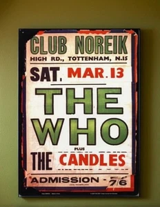 THE WHO Club Noreik Poster 8" by 12" Rock Venue Wall Decor Metal Sign - Picture 1 of 1
