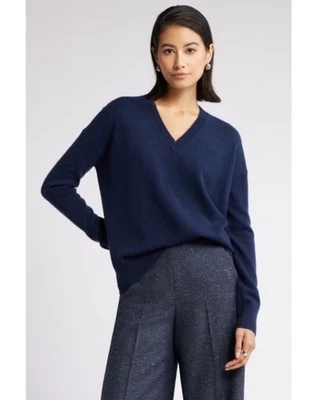 Suéter Ann Taylor Top Preppy Old Money Academia Boyfriend Carrera Capa Azul Marino S Foto 1 de 4