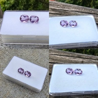 Amethyst Pair Of 9x7 Ovals Loose Stones! - Image 1 of 4