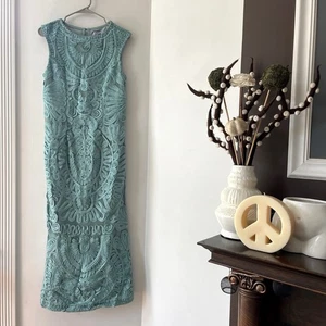 JS Collections Aqua Soutache Lace Midi Gown | Size 8 - Picture 1 of 14