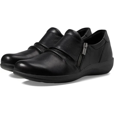 Женские туфли Aetrex Katie на плоской подошве размер США 10 ЕС 41 черные кожаные на молнии новые без коробки - Изображение 1 из 4