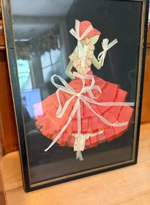 Vintage Band Puppe Kunst in antikem Rahmen 9 3/4" x 12,5" - Bild 1 von 3