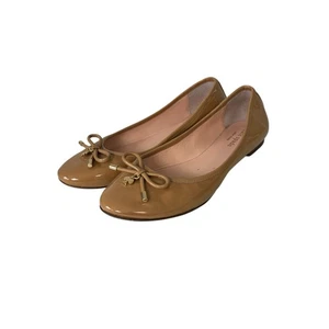 Kate Spade Willa Slip On Ballet Flats Patent Leather Camel Brown Tan Size 8 - Picture 1 of 12