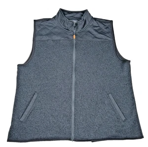 Saddlebred Comfort Flex Fleece Vest Mens XXL Gray Full Zip-Up - Picture 1 of 6