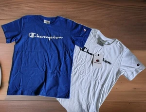 Champion⭐ 2 T-Shirts im Set🎖️Gr.S/7/8~122/128 ⭐️Jungen Blau+ Weiß🎖️Neu 👍 - Bild 1 von 3
