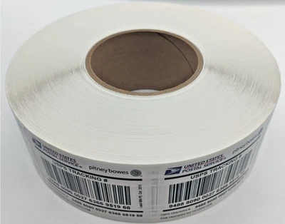 Roll of 2000 Pitney Bowes Label 888 Tracking Number stickers for USPS packages - Image 1 of 3