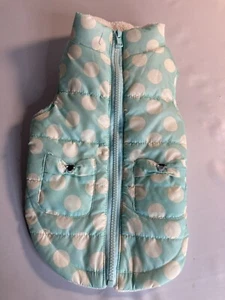 Smoochie pooch dog blue dot bow pocket bomber jacket medium - Picture 1 of 5