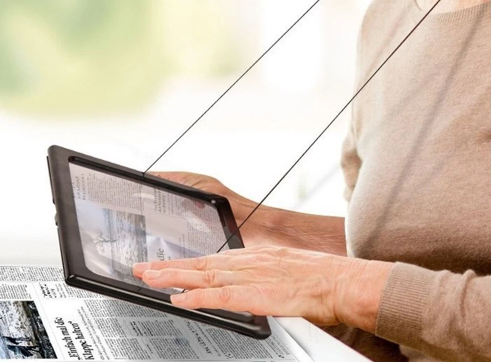 LED Leselupe Lesehilfe Lupe 4x Fach Vergrößerungsglas Zeitungslupe Standlupe - Bild 1 von 4