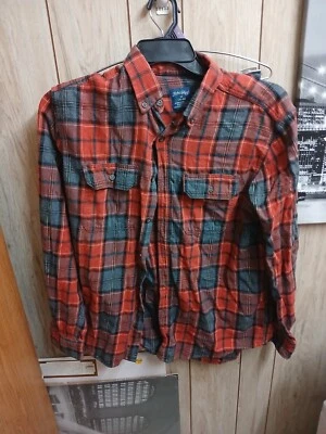 Camisa de franela con botones Faded Glory para hombre manga media larga roja a cuadros Foto 1 de 4
