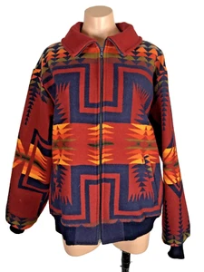 VTG 80s PENDLETON L High Grade Western Aztec Wool USA Made Jacket Chief Joseph - Picture 1 of 7