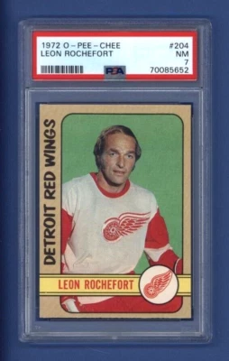 1972-73 OPC O-PEE-CHEE #204 LEON ROCHEFORT PSA 7 NM Detroit Red Wings - Image 1 of 2