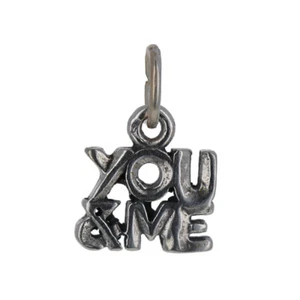 Sterling Silver, You & Me Charm, 925, Charm for Necklace or Bracelet, Love Charm - Picture 1 of 2