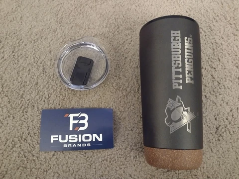 Pittsburgh Penguins Fusion Drinkware Insulated Tumbler W/ Cork Base NHL Licensed Cover