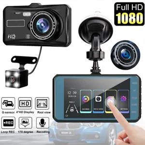 4" In Car Camera Recorder Dual Front and Rear HD 1080P Dash Cam Night Vision UK - Picture 1 of 13