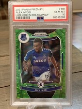 2021 Prizm EPL Alex Iwobi Fulham Lime Green Breakaway /5 PSA 10 GEM MT Rare!!!