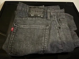 Pantalones de mezclilla Levis 511 para hombre 33x32 ajustados rectos negros modernos 5 bolsillos elásticos - Imagen 1 de 3
