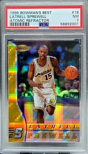 🔥1996 Bowman's Best Atomic Refractor Latrell Sprewell #18 PSA 7 NRMT Warriors🔥 - Picture 1 of 3