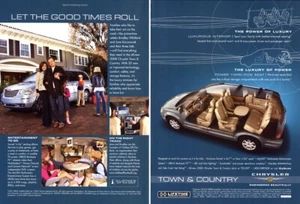 Chrysler Town & Country Car 2008 vintage anuncio de revista de 2 páginas - Imagen 1 de 1