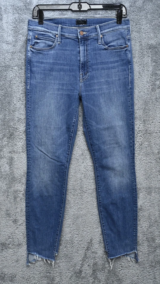 Pantalones de mezclilla ajustados MotherThe Runaway Step Fray dobladillo para mujer talla 29 Foto 1 de 4