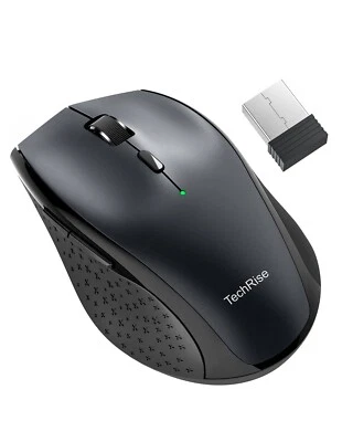 TechRise Wireless Mouse for Laptop, 4800 DPI Optical, 2.4G Ergonomic TR-MS002 Gr - Image 1 of 4