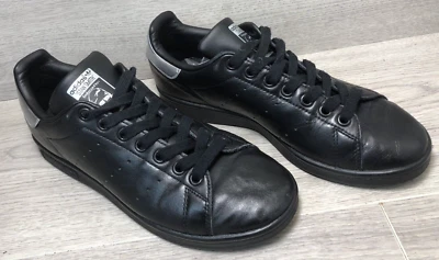 Adidas Stan Smith UK Size 5 | Black Leather Sport Trainer Sneaker School Shoe - Image 1 of 4