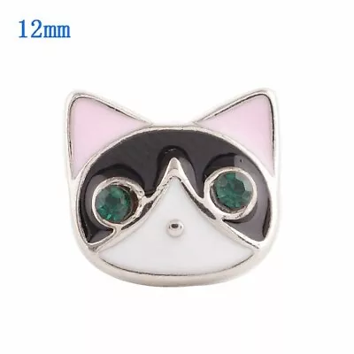 Mini Snap Jewelry Enamel Black Cat Halloween fits 12mm Petite Ginger Accessories - Image 1 of 4