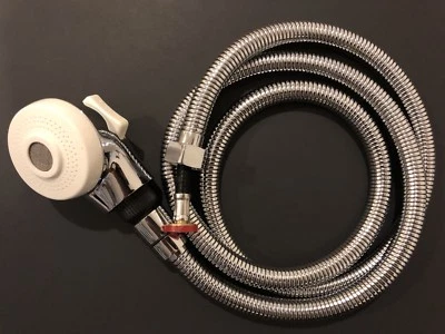 Unidad de champú de salón tazón fregadero de cabello pieza de repuesto cromo pulverizador manguera uñas spa Foto 1 de 4