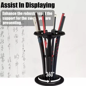 Sword Stand Rotating Vertical Sword Display Stand Wooden Standing Sword Rack - Picture 1 of 13