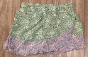Free People Slouchy Printed Shorts Skirt Floral Green Purple Size L (10/12) EUC - Picture 1 of 4