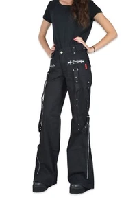 Rare Tripp NYC Bondage Baggy Goth Rave Grunge Black Y2K Punk Skate Pants AF2452 - Picture 1 of 6