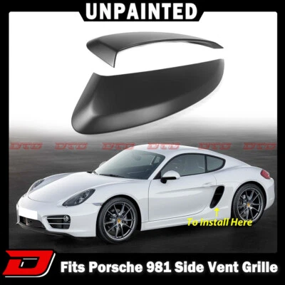 2016 Fits Porsche 981 GT4 Boxster Cayman Side Air Intakes Vents Matte Black - Image 1 of 4