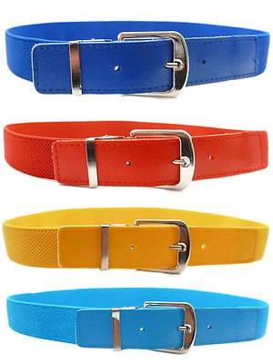 OLATA Kinder-/Kindergürtel. Unisex verstellbare elastische silberne Schnalle Gürtel