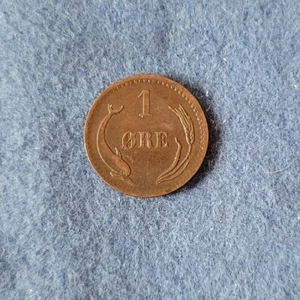 1874 Denmark 1 Ore RM536 - Picture 1 of 2