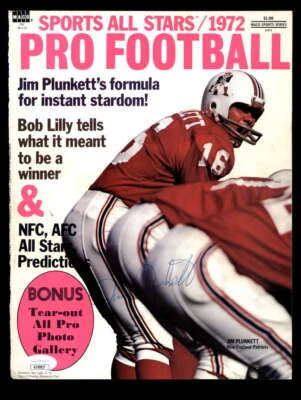 Jim Plunkett JSA Autograph Vintage Signed 1972 Sports All Stars Cover Patriots - Image 1 of 2