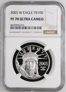 2003 W $100 1 Oz 9995 PLATINUM American EAGLE Proof Coin NGC PF70 Ultra Cameo - Picture 1 of 4