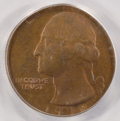 1978 25c Washington Quarter Struck on Cent Planchet PCGS MS64 RB - Image 1 of 4