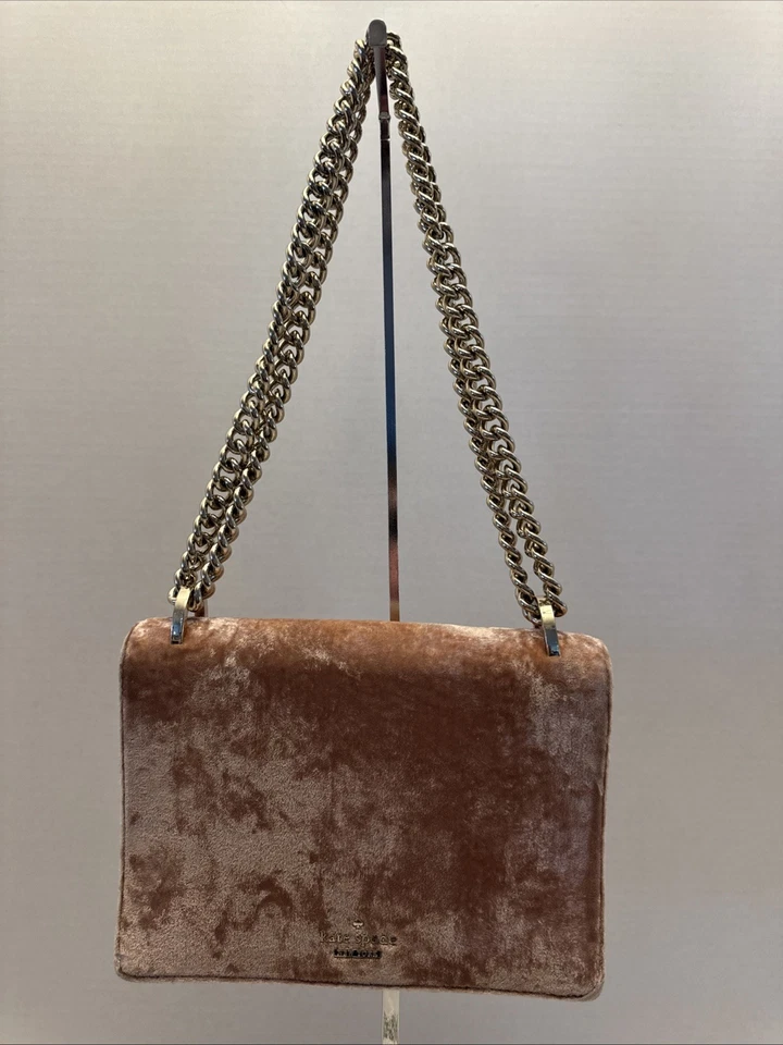 Kate Spade Blush Fur Silver Chain Crossbody Bag Purse - Image 1 of 4