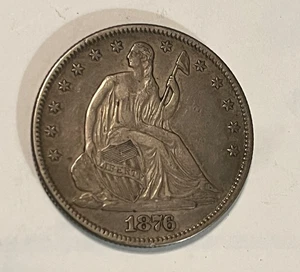 Medio dólar libertad sentada 1876, XF, mejor fecha y grado - Imagen 1 de 8