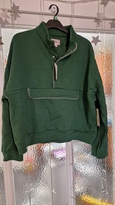Urban Outfitters BDG Blanket Stitch Mock Neck Sweatshirt Green Size L - Image 1 of 4