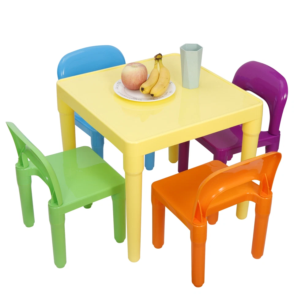 Kids Table and Chairs Play Set Activity Furniture in Outdoor Toddler Child Toy
