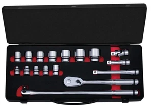 NEPROS 1/2" SOCKET WRENCH SET 6 POINT (17 PIECES) NTB417AZ - Picture 1 of 1