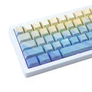 Gradient Blue Backlit Keycaps Side Print Shine Through Keycaps PBT Five Side ... - Picture 1 of 7